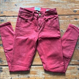Frame Denim Women's Vibrant Red Le High Skinny Jeans - Size 25 (28” inseam)